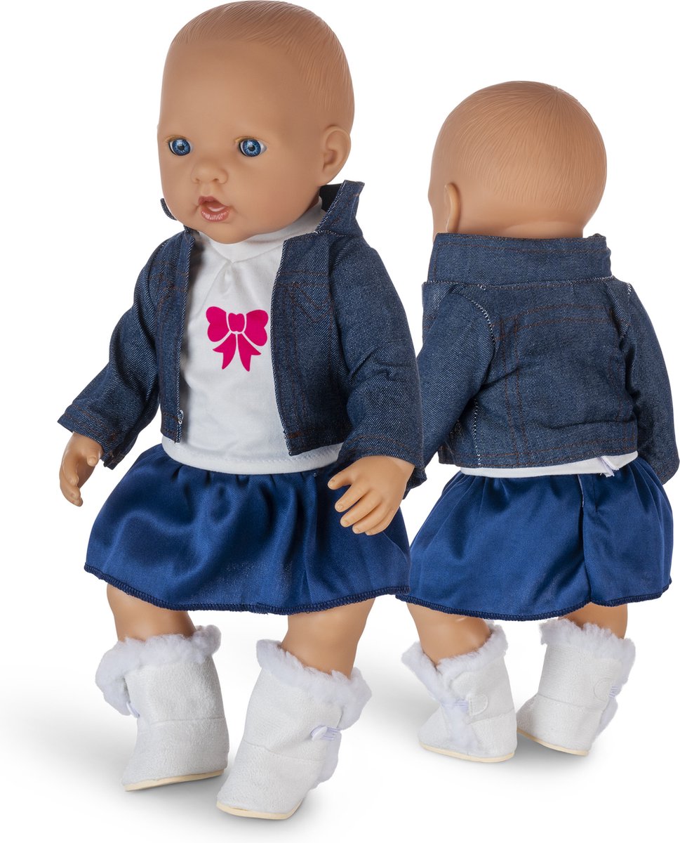 Isas Friends® - Poppenkleding - Kleertjes geschikt voor o.a. BABY born - 43 cm - Jasje, rok en shirt
